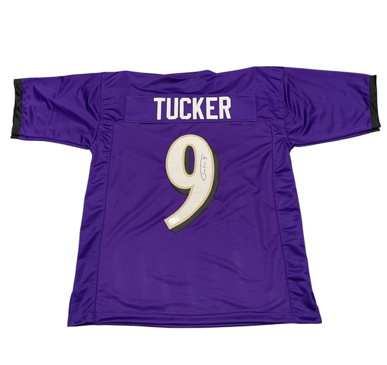 Justin Tucker Signed Baltimore Ravens Custom Jersey Beckett Witness BAS COA