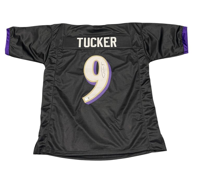 Justin Tucker Signed Baltimore Ravens Custom Jersey Beckett Witness BAS COA