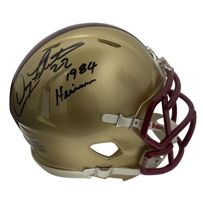 Doug Flutie Signed Boston College Mini Helmet 1984 Heisman Beckett Wit BAS COA