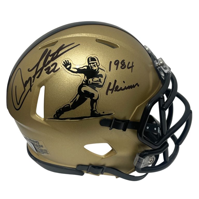 Doug Flutie Signed Heisman Mini Helmet w/ 1984 Heisman Beckett Witness BAS COA