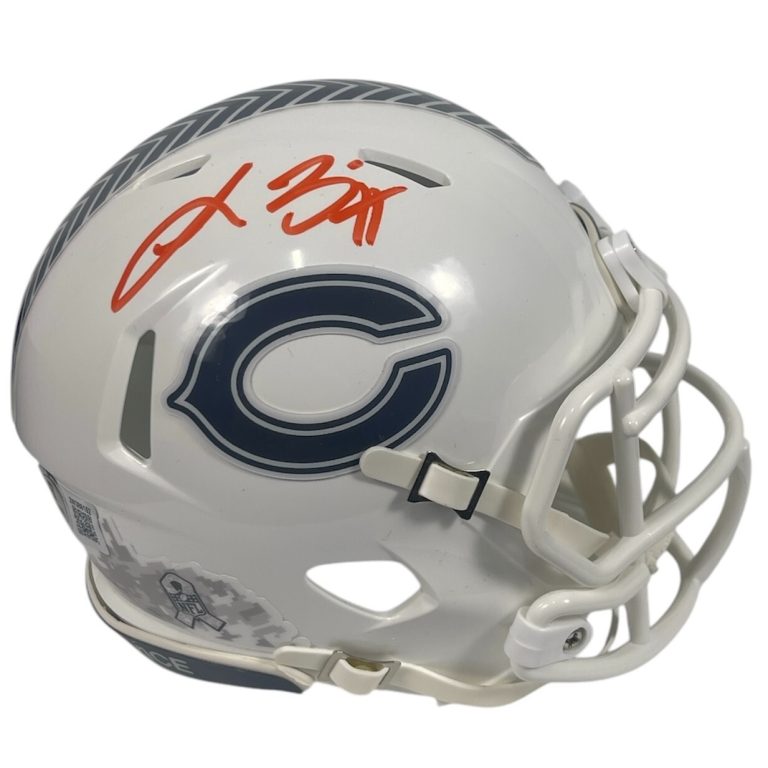 Lance Briggs Signed Bears Salute 24 Mini Helmet Beckett Witness BAS COA