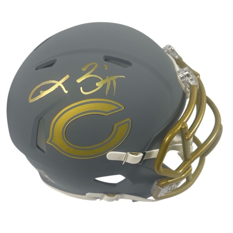 Lance Briggs Signed Chicago Bears Slate Mini Helmet Beckett Witness BAS COA