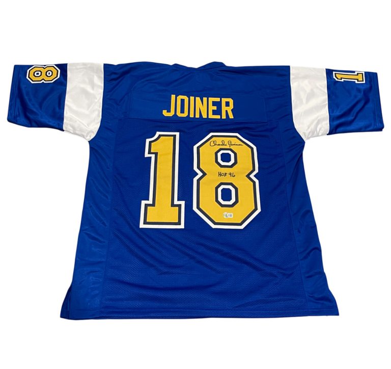 Charlie Joiner Signed Chargers Custom Jersey w/  HOF 96 Beckett Witness BAS COA