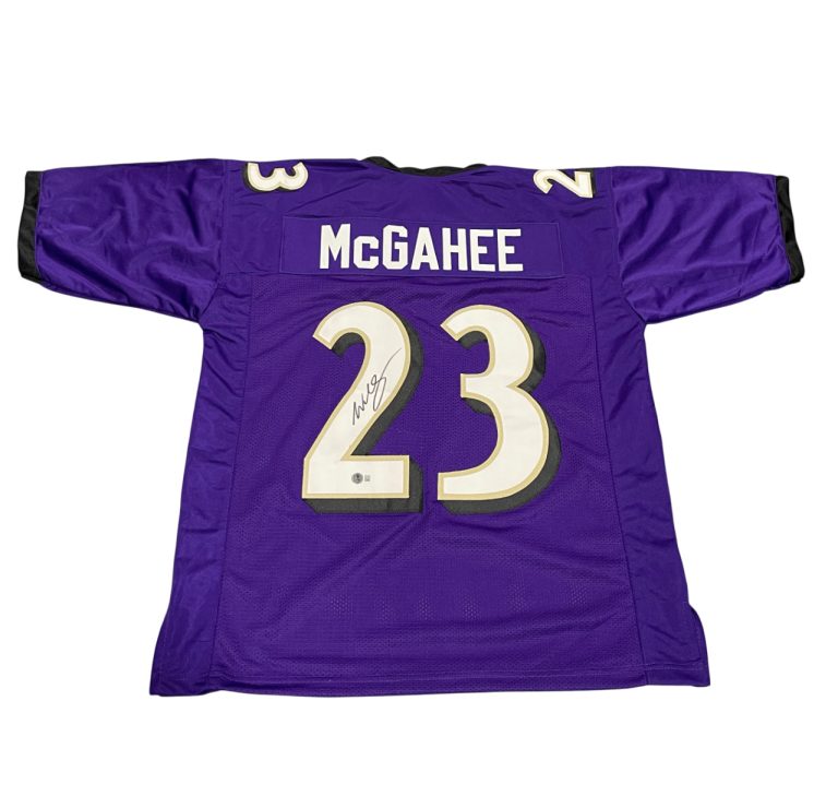 Willis McGahee Signed Baltimore Ravens Custom Jersey Beckett Witness BAS COA