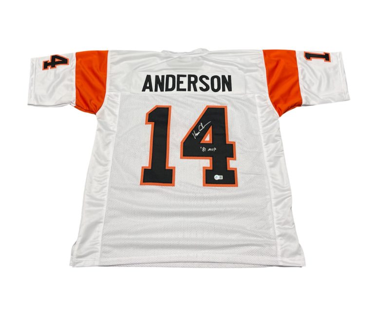Ken Anderson Signed Bengals Custom Jersey w/ 81 MVP Beckett Witness BAS COA