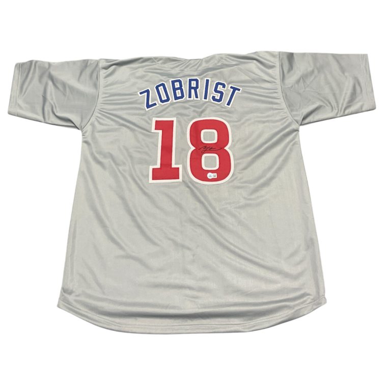 Ben Zobrist Signed Chicago Cubs Custom Jersey Beckett Witness BAS COA