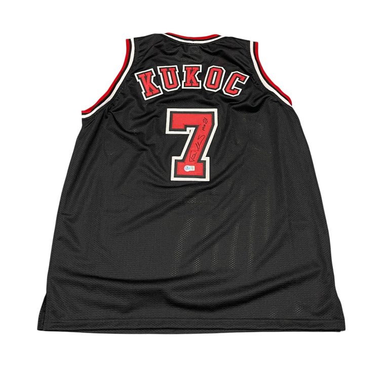 Toni Kukoc Signed Chicago Bulls Custom Jersey w/ HOF 21 Beckett Wit BAS COA