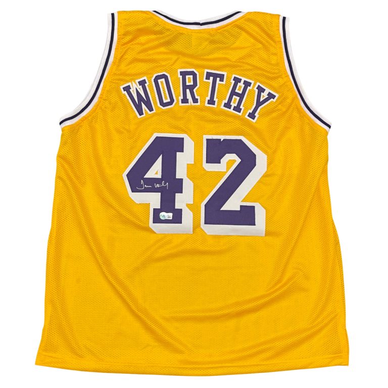 James Worthy Signed Los Angeles Lakers Custom Jersey Beckett Wit BAS COA