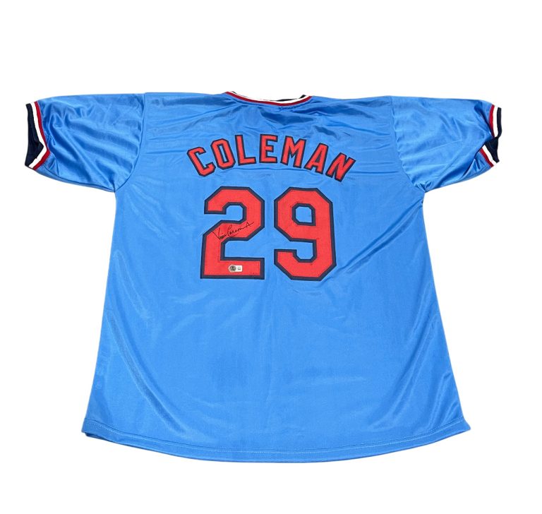 Vince Coleman Signed St Louis Cardinals Custom Jersey Beckett Witness BAS COA