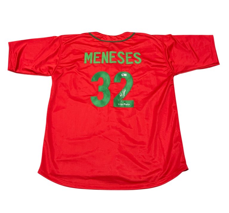 Joey Meneses Signed WBC Mexico Custom Jersey w/ Viva Mexico Beckett BAS COA