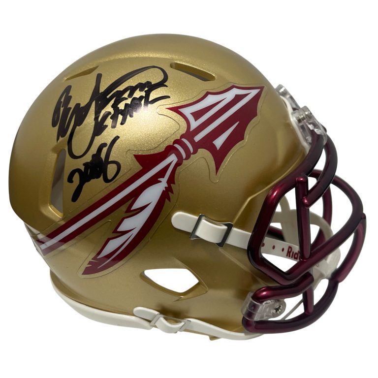 Ron Simmons Signed Florida State Gold Mini Helmet w/ CHOF 2008 Beckett Wit COA