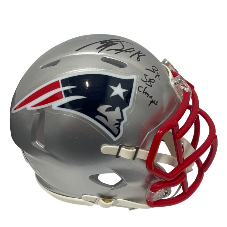 Matthew Slater Signed Patriots Speed Mini Helmet 3x SB Champs Beckett W BAS COA