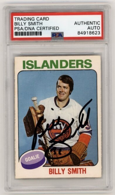 Billy Smith 1975-76 O-Pee-Chee OPC #372 Signed PSA Authentic Auto Islanders HOF