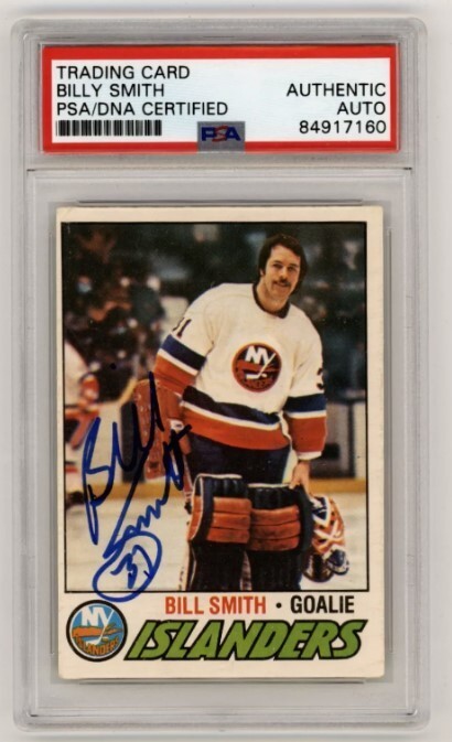 Billy Smith 1977-78 O-Pee-Chee OPC #229 Signed PSA Authentic Blue Auto NYI HOF