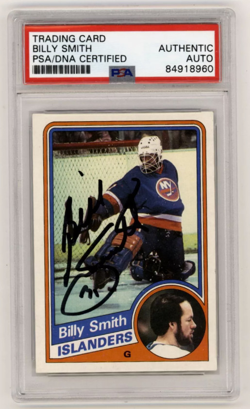 Billy Smith 1984-85 Topps #101 Signed PSA Authentic Auto Black Islanders HOF