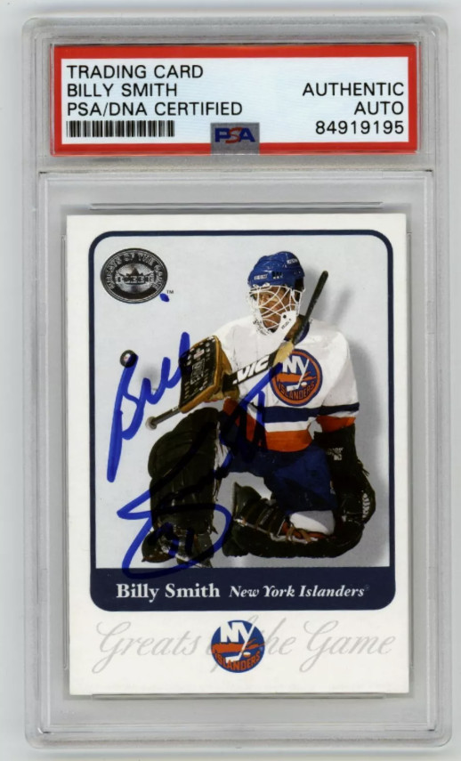 Billy Smith 2001-02 Fleer Greats of the Game #17 Signed PSA Authentic Auto Blue