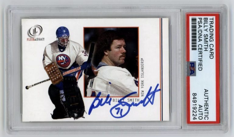 Billy Smith 2001-02 Fleer Legacy #23 Signed PSA Authentic Auto Islanders HOF
