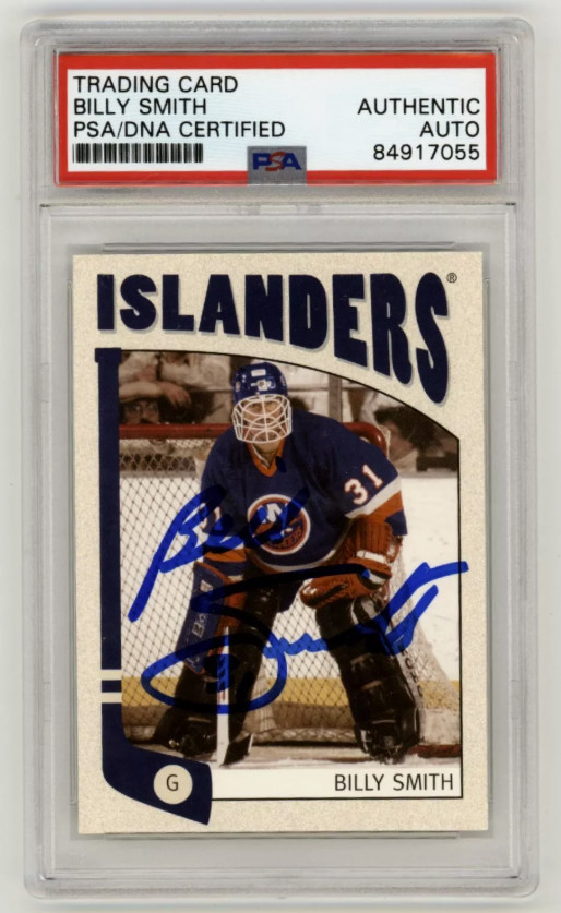 Billy Smith 2004-05 ITG Franchises US East Signed PSA Authentic Auto Blue HOF