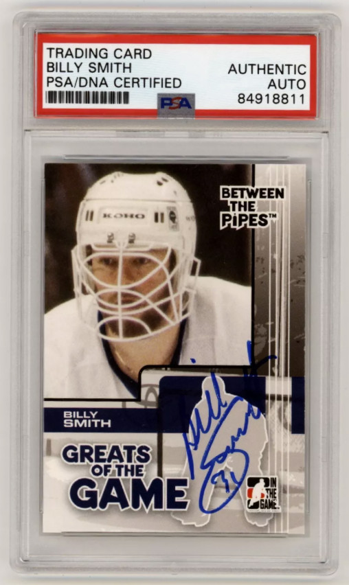 Billy Smith 2007-08 ITG Between The Pipes #76 Signed PSA Authentic Auto NYI HOF