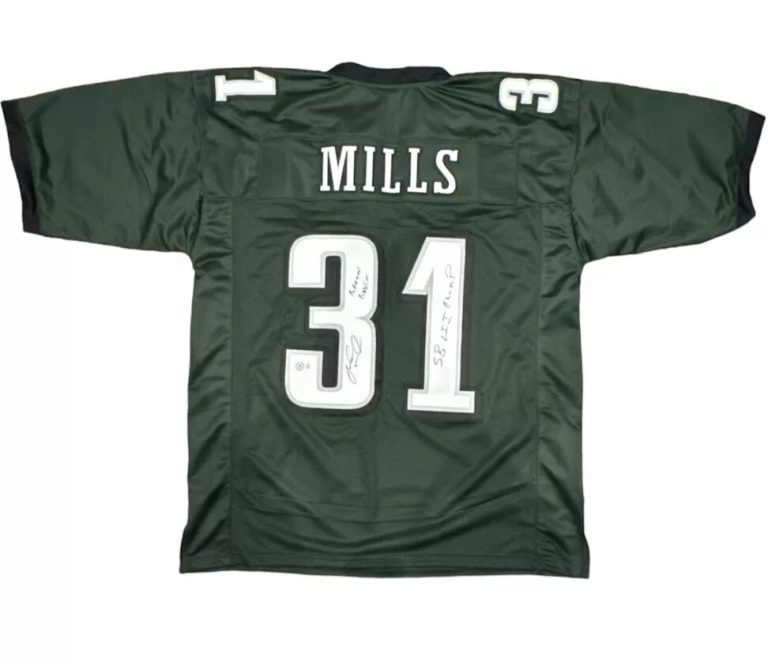 Jalen Mills Signed Eagles Custom Jersey w/ SB + GG Beckett Witness BAS COA