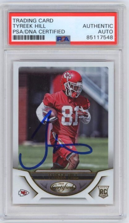 Tyreek Hill 2016 Panini Certified #184 Rookie RC 467/999 Signed Auto PSA DNA