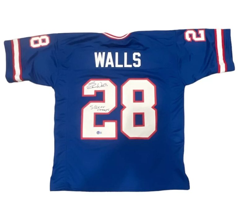 Everson Walls Signed New York Giants Custom Jersey SB XXV Champs Beckett BAS COA