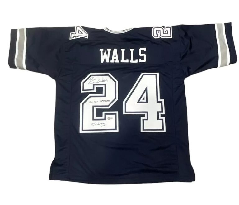 Everson Walls Signed Dallas Cowboys Custom Jersey 2 ins Beckett Witness BAS COA