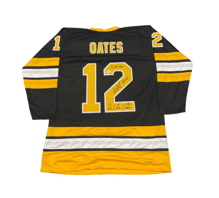 Adam Oates Signed Boston Bruins Custom Jersey w/ HOF + Stats Beckett Wit BAS COA