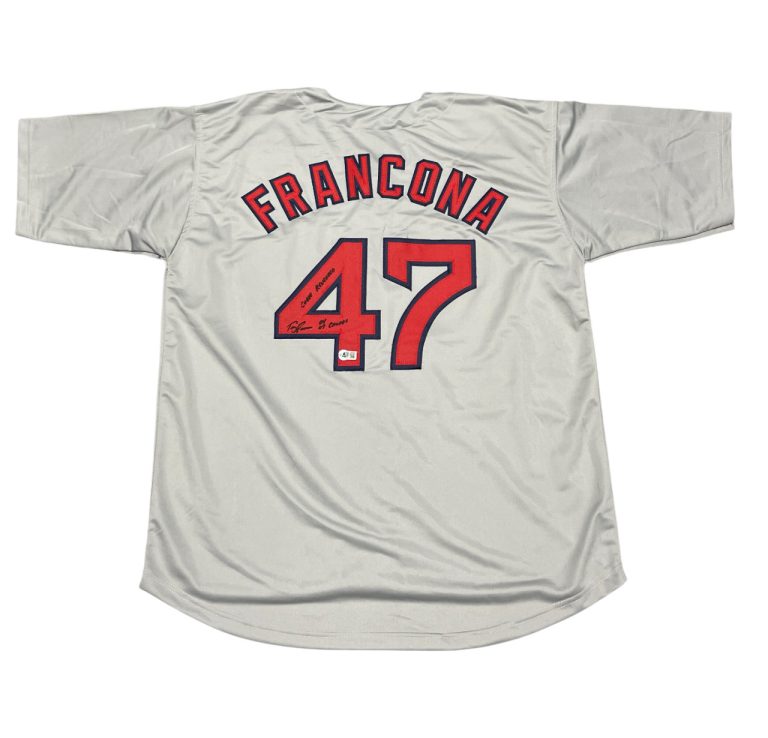 Terry Francona Signed Boston Red Sox Custom Jersey w/ WS + Curse Beckett BAS COA