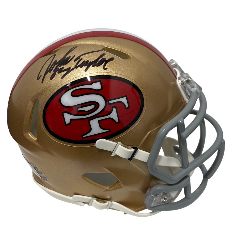 John Taylor Signed San Francisco 49ers TB Mini Helmet Beckett Witness BAS COA