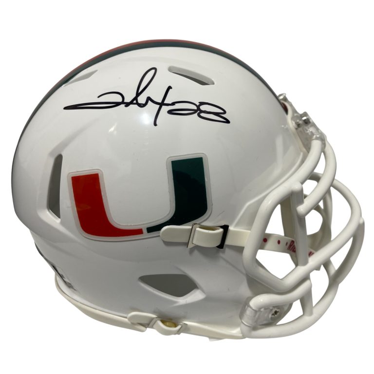 Clinton Portis Signed Auto Miami U Speed Mini Helmet Beckett Witness BAS COA