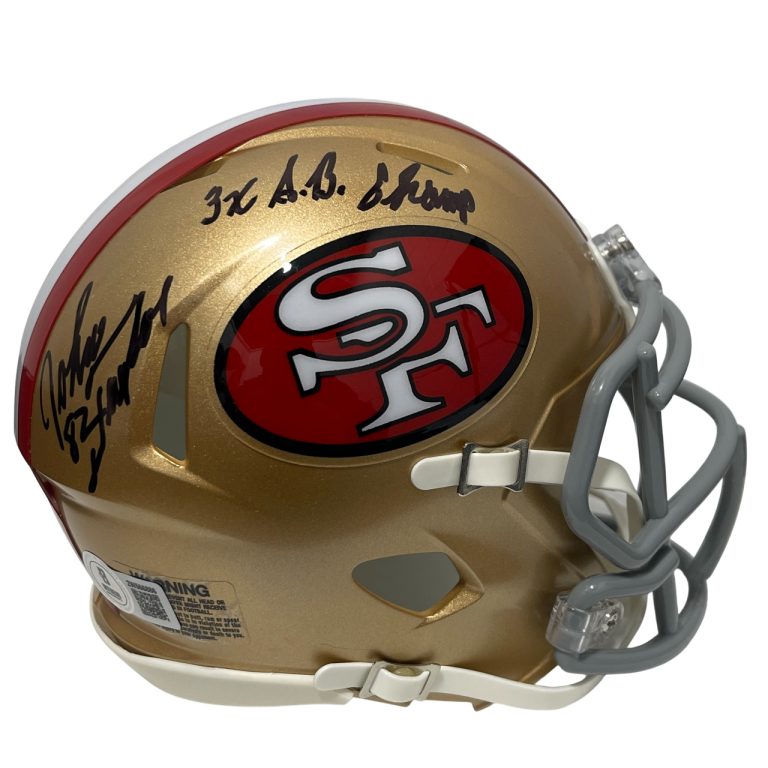 John Taylor Signed 49ers TB Mini Helmet w/ 3x SB Champs Beckett Witness BAS COA