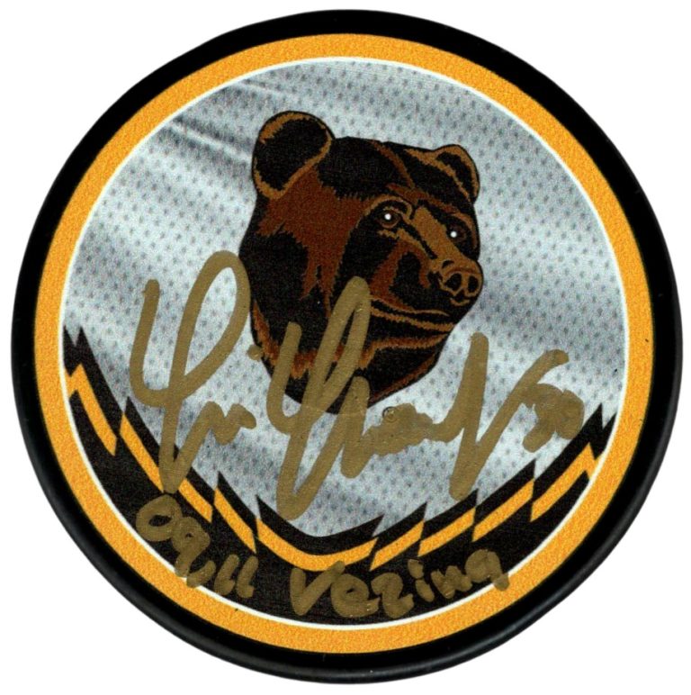 Tim Thomas Signed Bruins Reverse Retro Puck w/ 09 11 Vezina Beckett Wit BAS COA