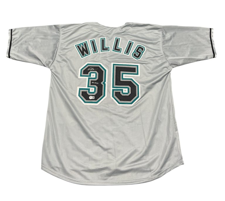 Dontrelle Willis Signed Marlins Custom Jersey w/ 03 WSC Beckett Witness BAS COA