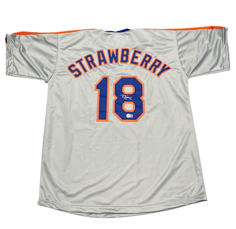 Darryl Strawberry Signed New York Mets Custom Jersey Beckett Witness BAS COA