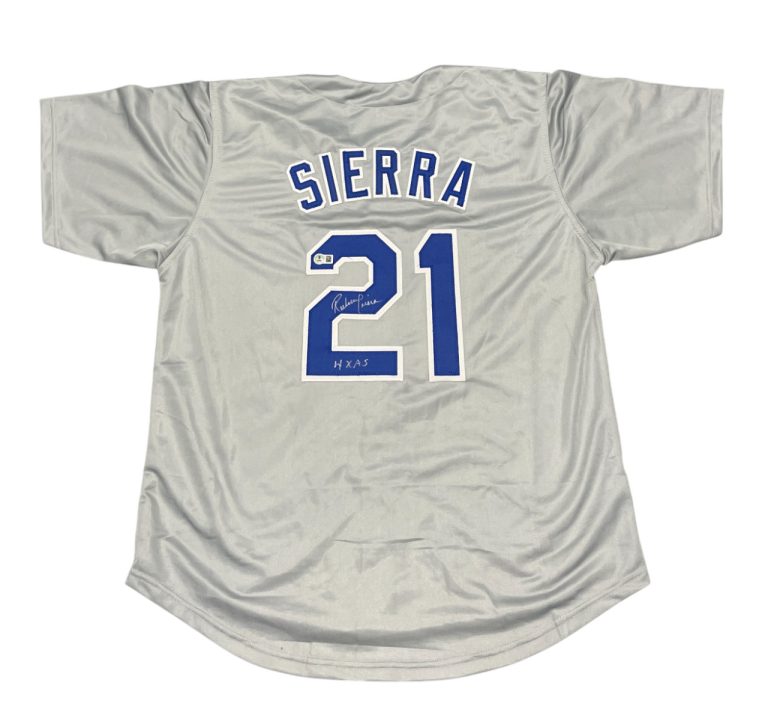 Ruben Sierra Signed Texas Rangers Custom Jersey w/ 4x AS Beckett Witness BAS COA