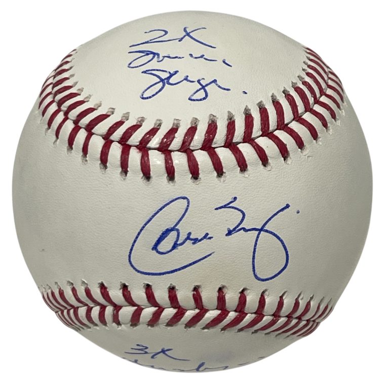 Carlos Baerga Signed ROMLB Baseball w/ 2 Insc Beckett Witness BAS COA