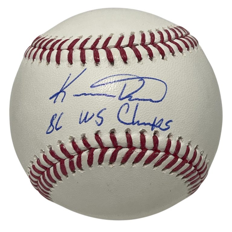 Kevin Mitchell Signed ROMLB Baseball w/ 86 WS Champ Beckett Witness BAS COA