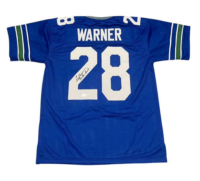 Curt Warner Signed Seahawks Custom Jersey w/ 3x Pro Bowl Beckett BAS COA