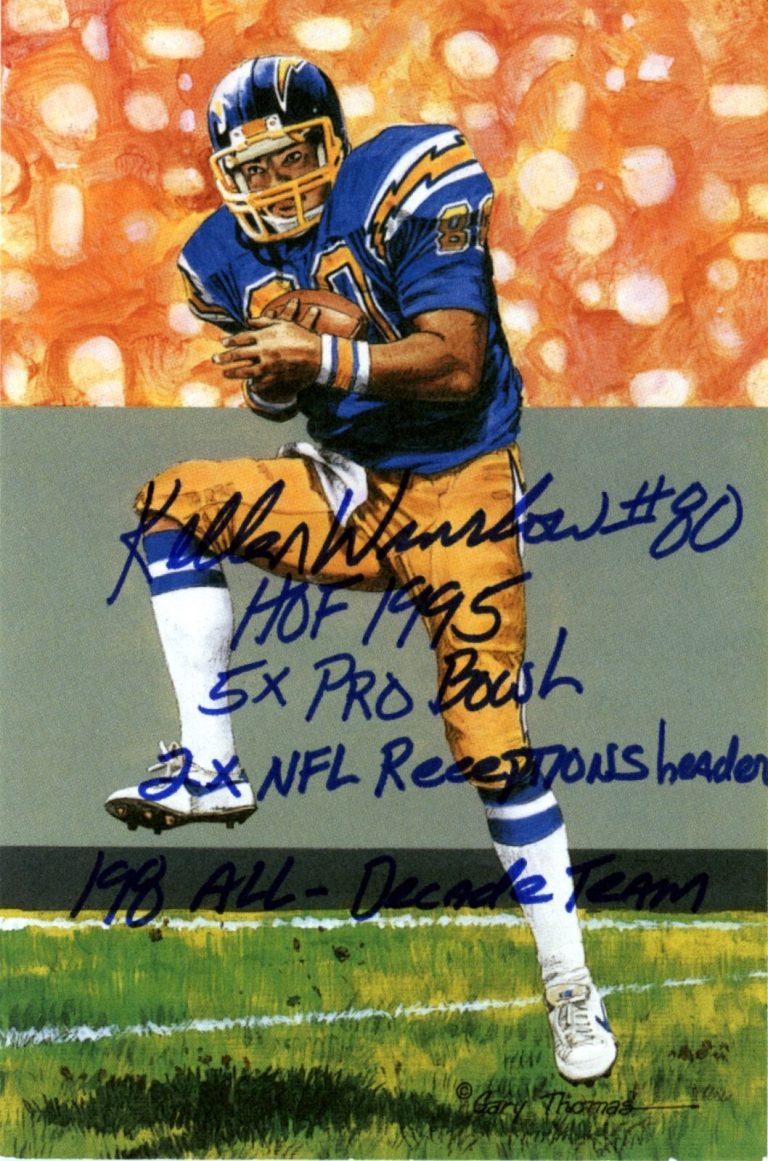 Kellen Winslow Signed Auto GLAC Goal Line Art Card w/ 4 Insc Beckett Wit BAS COA
