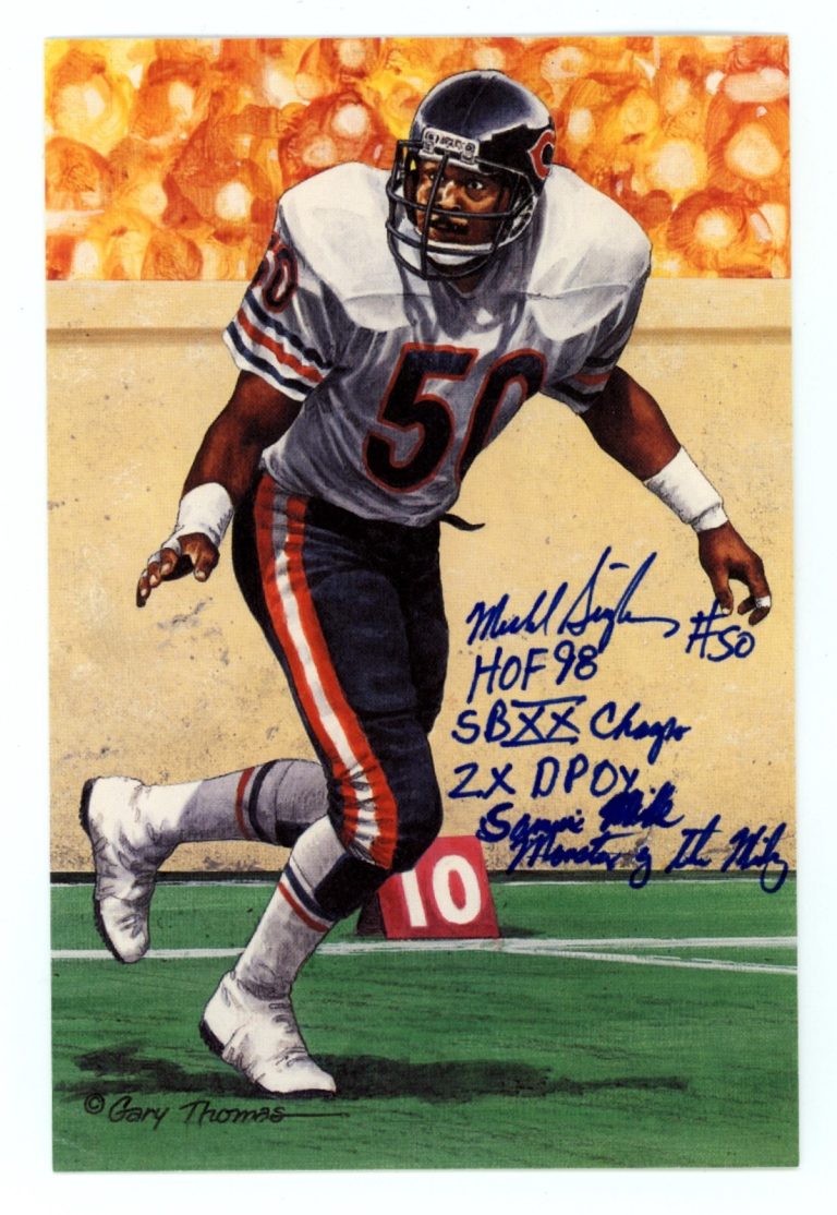 Mike Singletary Signed Auto GLAC Goal Line Art Card w 5 Insc Beckett W BAS COA B