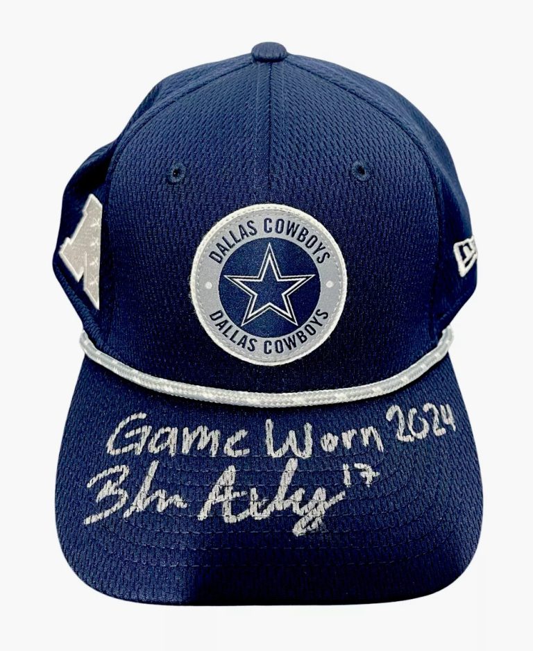 Brandon Aubrey Signed Auto Game Worn 2024 Cowboys Hat Beckett BAS COA #1