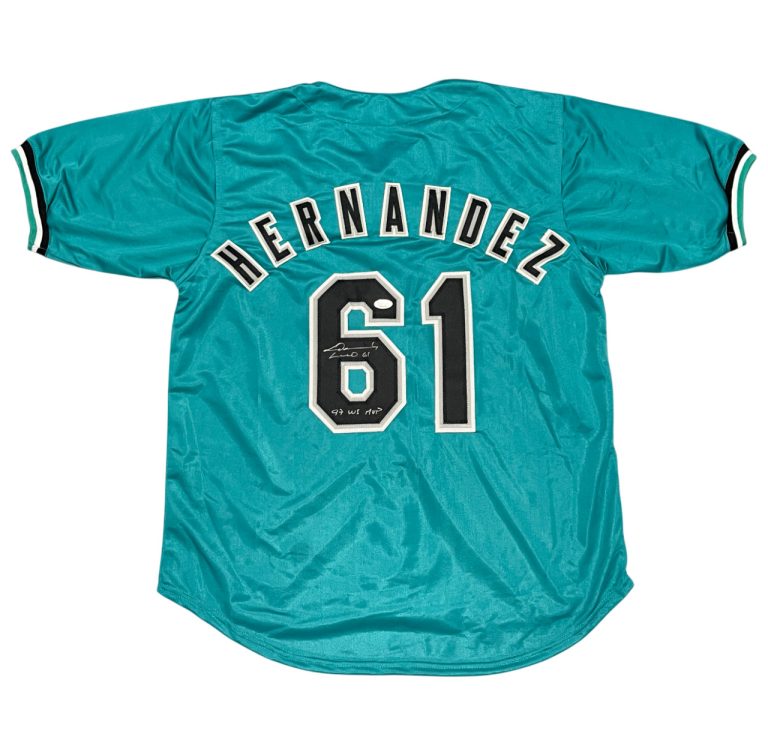 Livan Hernandez Signed Florida Marlins Custom Jersey w/ MVP 1997 WS JSA COA