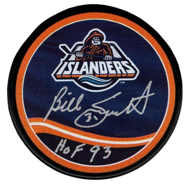 Billy Smith Signed Islanders Reverse Retro Puck w/ HOF 93 Beckett W BAS COA