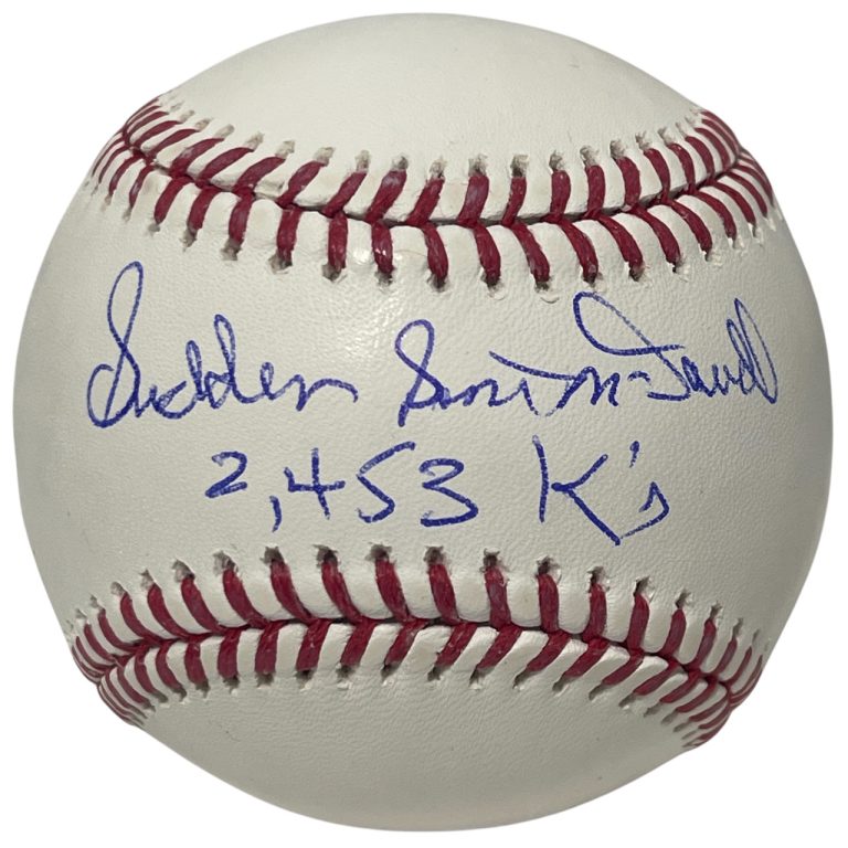 Sam McDowell Signed ROMLB Baseball w/ Sudden 2453 K Beckett Witness BAS COA