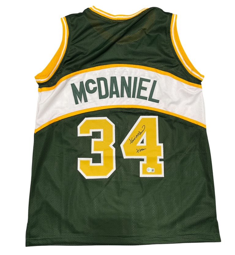 Xavier McDaniel Signed Seattle Sonics Custom Jersey w/ X-Man Beckett Wit BAS COA