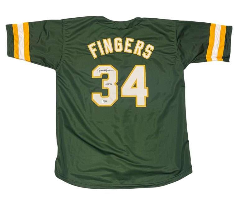 Rollie Fingers Signed Oakland Athletics Custom Jersey w HOF 92 Beckett W BAS COA
