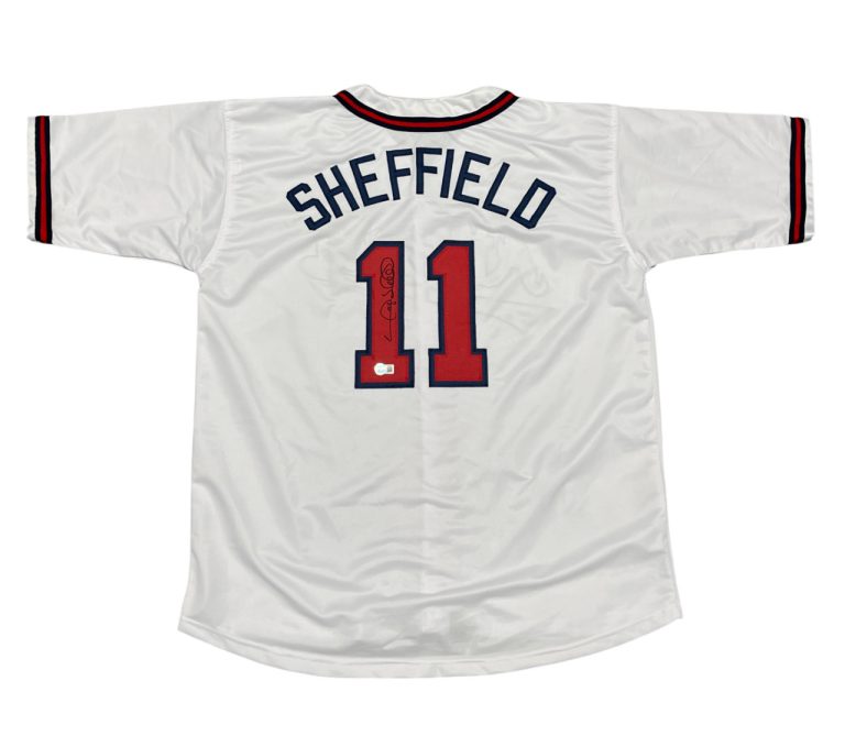 Gary Sheffield Signed Atlanta Braves Custom Jersey Beckett Witness BAS COA