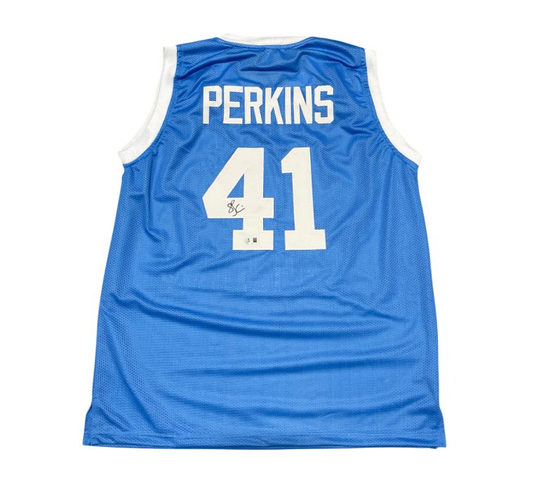 Sam Perkins Signed North Carolina UNC Custom Jersey Beckett Witness BAS COA