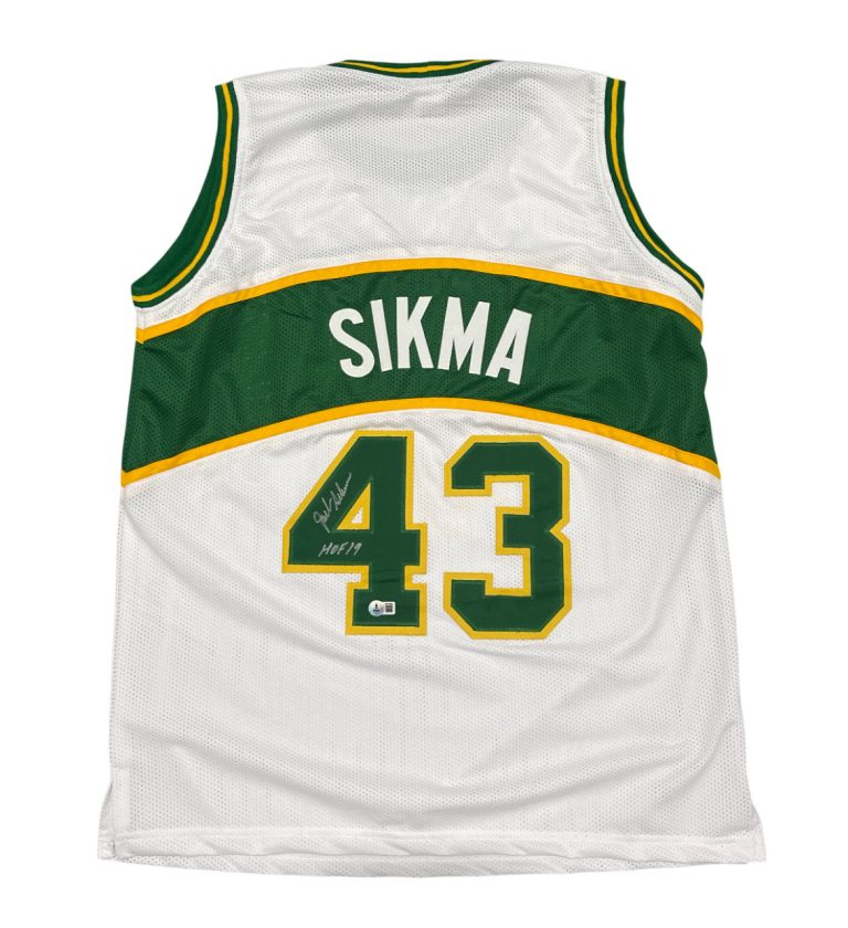 Jack Sikma Signed Seattle Sonics Custom Jersey w/ HOF 19 Beckett Witness BAS COA